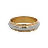 Vintage 1980s Tiffany Style Platinum and 18kt Yellow Gold 6mm Band Ring Size 10