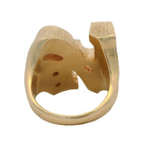 Solid 14kt Yellow Gold and Diamond Heavy "LOVE" Word Shaped Ring Size 5