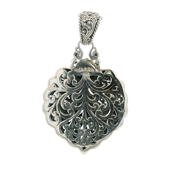 Sarda 925 Sterling Silver Large Leaf Tree Of Life Flower Necklace Pendant