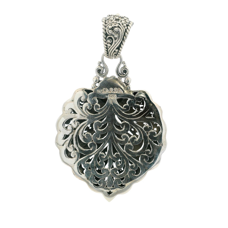 Sarda 925 Sterling Silver Large Leaf Tree Of Life Flower Necklace Pendant