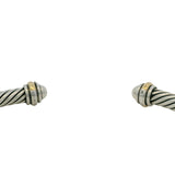 David Yurman Solid 925 Sterling and 18kt Yellow Gold Cable Flex Cuff Bracelet 6"