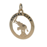 Vintage Solid 14kt Yellow Gold Commemorative Kansas City Elephant Charm Pendant