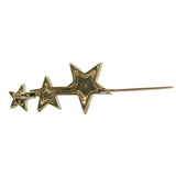Solid 14kt Yellow Gold and Diamonds 3 Stars Celestial 1.4" Long Brooch Pin