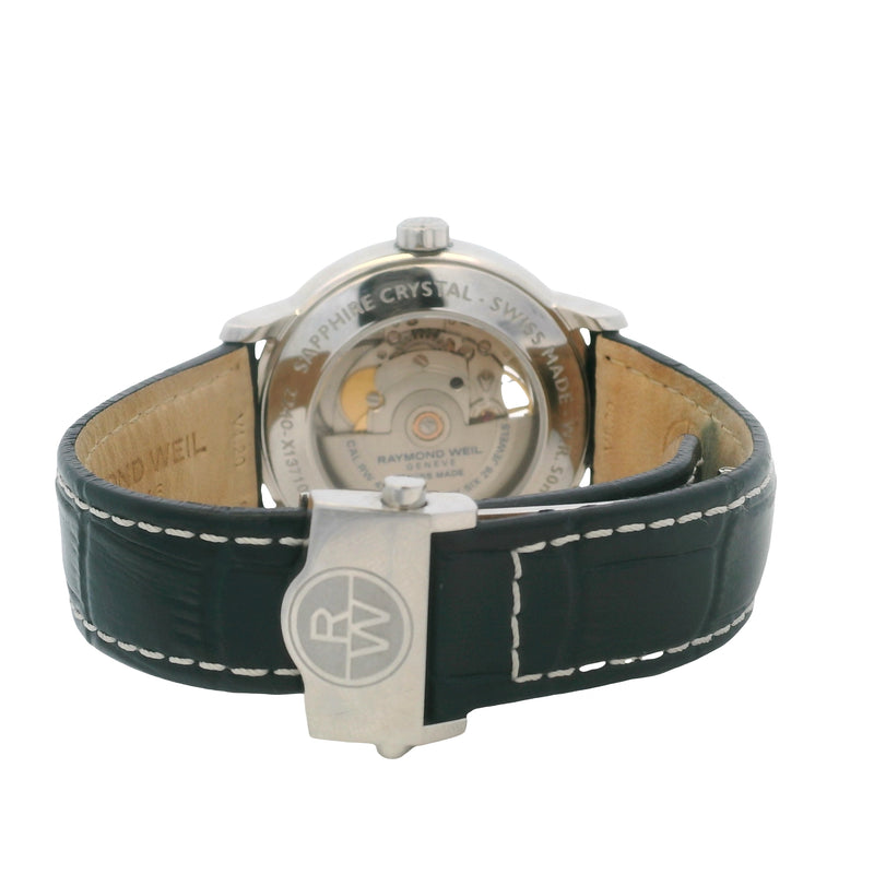 Raymond Weil Maestro Silver 2240-STC-J0655 Steel Leather Watch