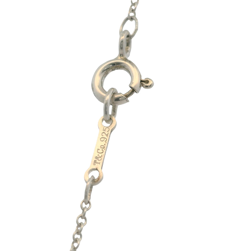 Retired Tiffany & Co Paloma Picasso 925 Crown of Hearts Pink Sapphire Flower Pendant Necklace 16"