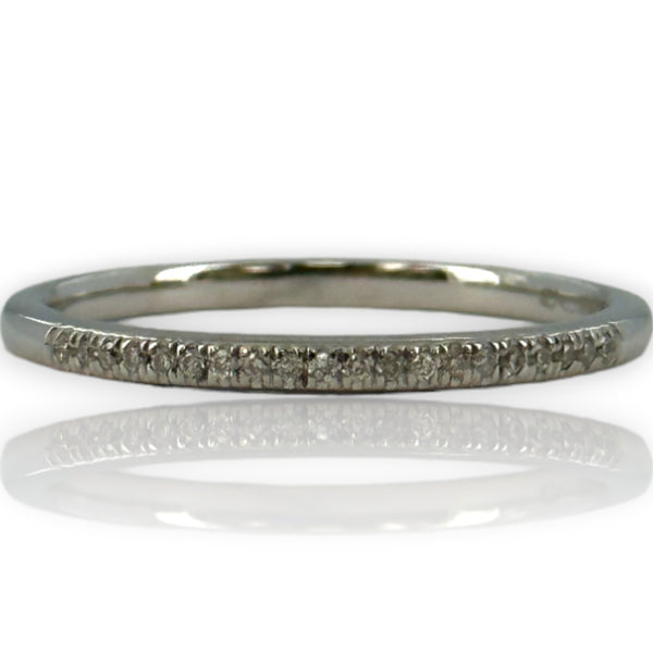 Harriet Kelsall 14kt White Gold and Diamond Thin Half Eternity Ring Wedding Band