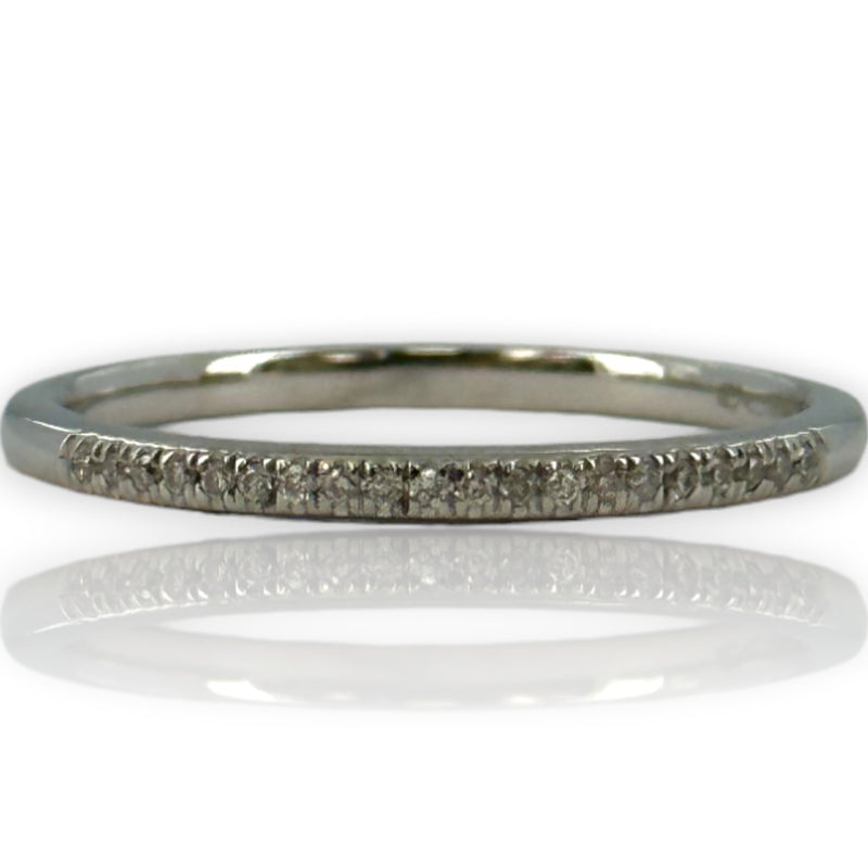 Harriet Kelsall 14kt White Gold and Diamond Thin Half Eternity Ring Wedding Band