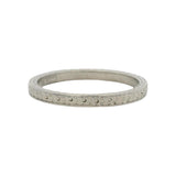 Antique 1920s Solid 900 Platinum Geometric Etched 2mm Wedding Band Size 7