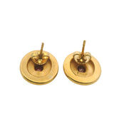 Vintage Greek Solid 22k Yellow Gold and Oval Lab Ruby Byzantine Style 8.3g Stud Earrings