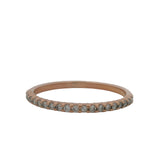 Solid 10kt Rose Gold and Diamond Thin 1.6mm Half-Eternity Band Ring Size 7