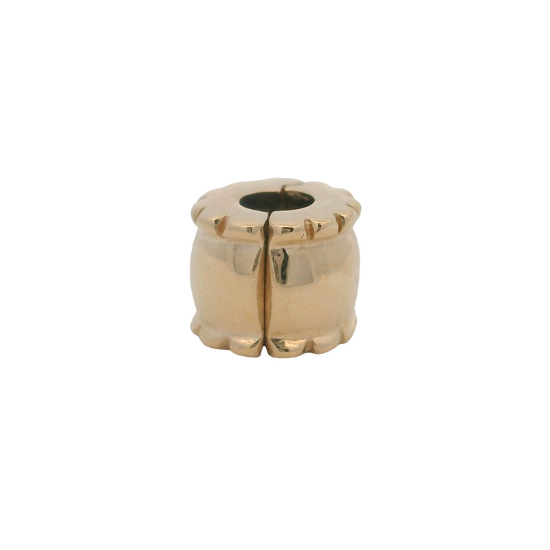 Pandora Solid 14kt Yellow Gold Beveled Edge Spacer Clip Charm (2)