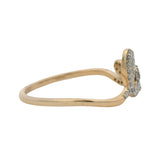 Solid 10kt Yellow Gold and Diamond "Love" Cursive Word Ring Size 6