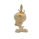 Vintage 1990 Warner Brothers Tweety Bird Cartoon Solid 14k Yellow Gold Charm