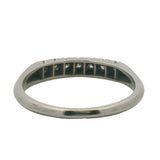 Vintage 1940s 14kt White Gold and 0.14ctw Diamond Line Wedding Band Ring Size 7