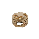 Pandora Retired Solid 14kt Yellow Gold and CZ Ribbon Heart Spacer Slider Charm