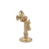 Vintage Solid 14k Yellow Gold Moving Antique Telephone Large Charm
