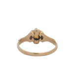 Antique Late Victorian Solid 14kt Rose Gold Blue-Green Opal Belcher Setting Solitaire Ring Size 6