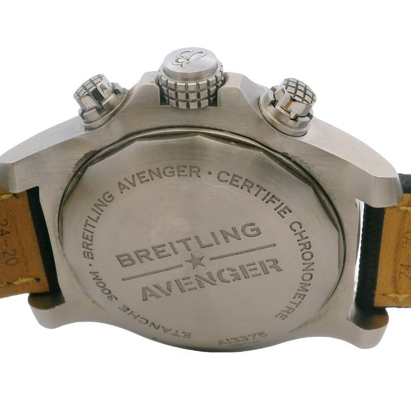 Breitling Super Avenger A13375 48mm Stainless Steel Black Dial Watch