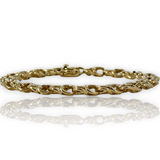 Vintage Tiffany & Co 14k 585 Yellow Gold Double Curb Empty Charm Bracelet