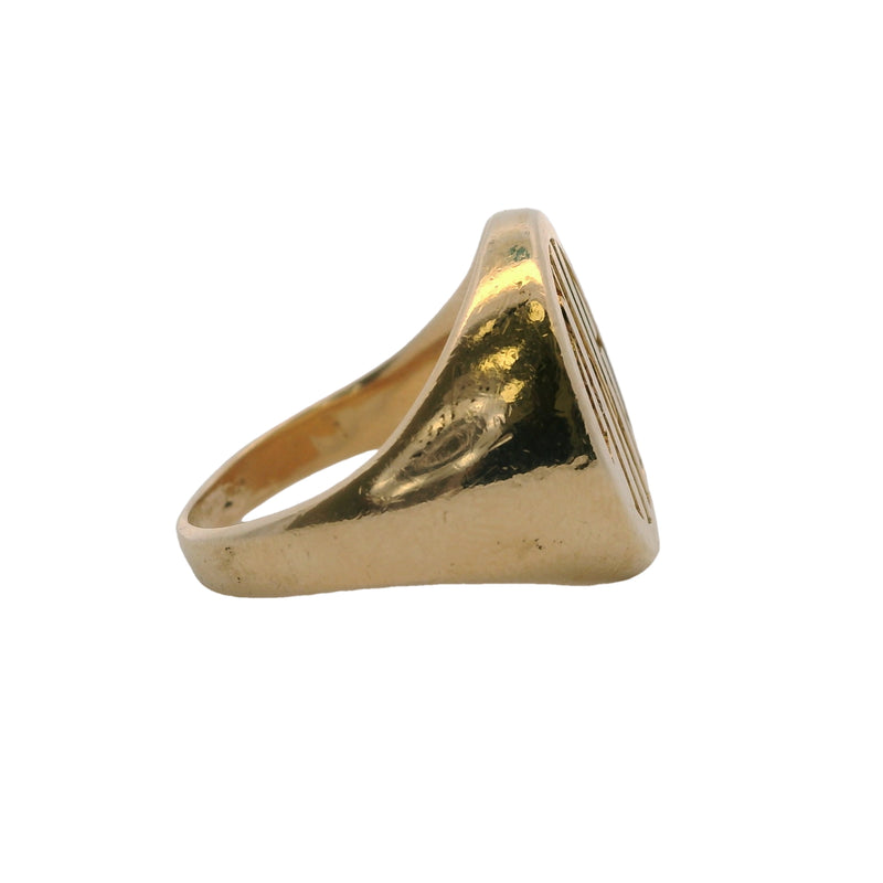 1950-70s Tiffany & Co Vintage Solid 14kt Yellow Gold 19.3mm 17g "TNA" Engraved Signet Ring Size 9