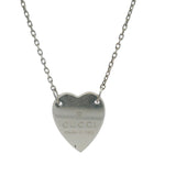 GUCCI Italian 925 Sterling Silver Trademark Heart Pendant Necklace 19"