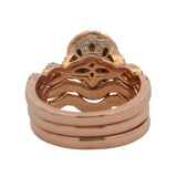 Neil Lane Solid 14kt Rose Gold Pear Cut Morganite and Diamond 3-Ring Wedding Stack Size 6.75