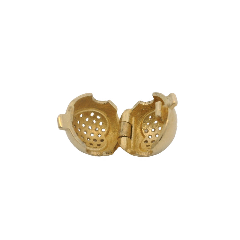 Charm de clip redondo con forma de corazón de oro amarillo macizo de 14 kt y circonitas cúbicas