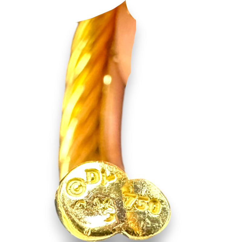 David Yurman Solid 18kt Yellow Gold Crossover 23mm Hoop Cable Earrings with 0.34ctw of Diamonds in Original Pouch