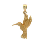 Solid 14kt Yellow Gold Hummingbird Bahamas Dangle Charm Pendant