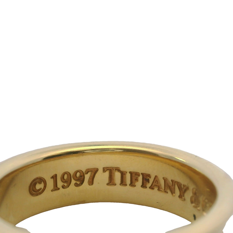 Vintage 1997 Tiffany & Co 18kt Yellow Gold Curved 1837 Collection 6mm Ring Size 7