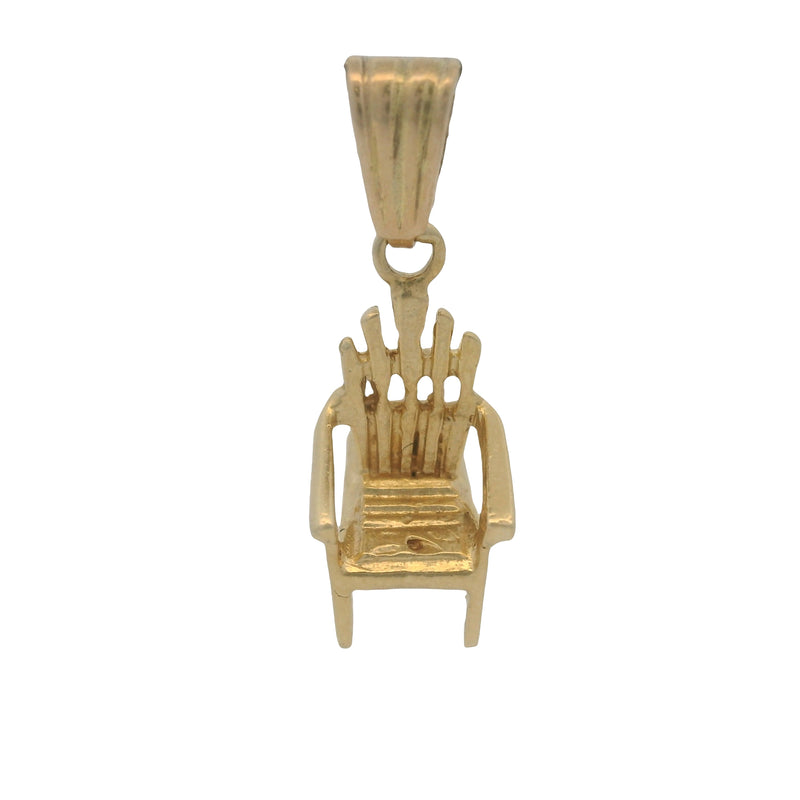 Vintage Solid 14kt Yellow Gold Beach Vacation Chair Dangle Charm