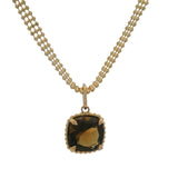 Retired Mejuri Solid 14kt Yellow Gold Mesh 15" Chain Necklace with Citrine Pendant