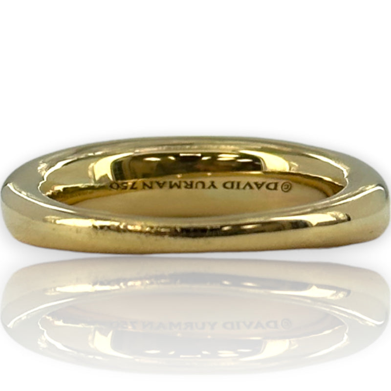David Yurman Signed Solid 18kt Yellow Gold Everyday Wearable Solid Metal Dome Ring Size 7