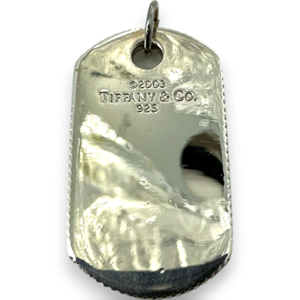 Dije colgante con placa de identificación de Tiffany &amp; CO en plata de ley 925 con borde de moneda de 2003