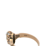 Antique Mid-Victorian Era Solid 14kt Rose Gold 3-Stone VS2 Old Mine Diamonds Ring Size 7
