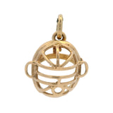 Vintage Solid 14kt Yellow Gold Baseball Catcher's Mask Helmet Dangle Charm