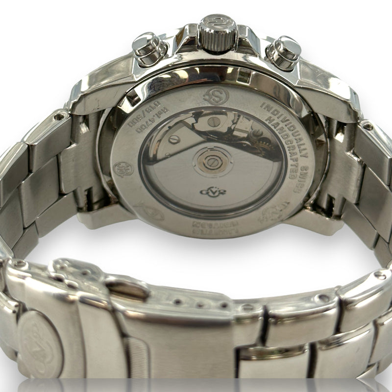 Gervil Gv2 4700 44mm Stainless Steel Chrono Black Dial Limited Edition Watch