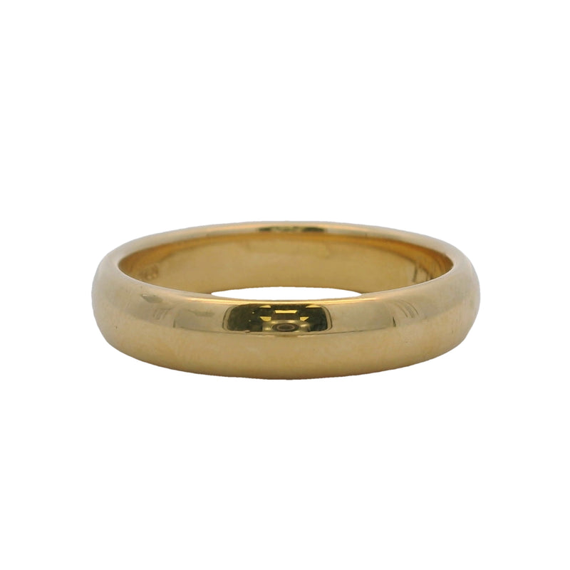 Tiffany & Co Signed Solid Heavy 18kt Yellow Gold 4.6mm Wedding Engagement Band "E&M 2020" Engraving Inside Size10 Ring