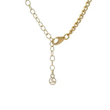 Retired Mejuri Solid 14kt Yellow Gold Curb Chain 16" Necklace and White Topaz Pendant