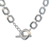 Tiffany & Co 925 Sterling Silver Square Cushion Link Toggle 17" Necklace
