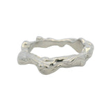 MONA Solid 925 Sterling Silver Abstract Waves Sculptural Band Ring Size 7