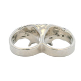 Aileyan 925 Sterling Silver Brane Two Finger Half Jaw Skull Ring Size 12.5