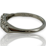 Late Art Deco William Wise & Son Platinum and Diamond Half Eternity Band Wedding Stackable Ring