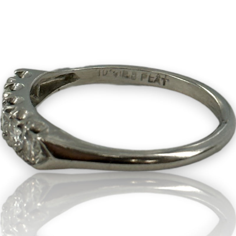 Late Art Deco William Wise & Son Platinum and Diamond Half Eternity Band Wedding Stackable Ring