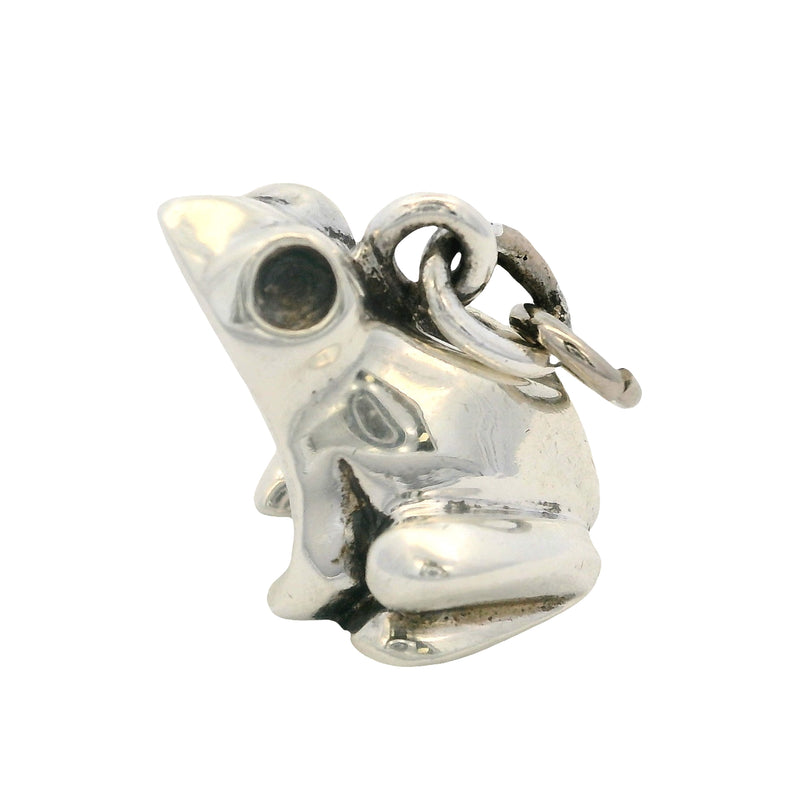 Vintage Rare Tiffany & Co 925 Sterling Silver Sitting Frog Charm Necklace Pendant