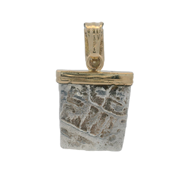 Vintage Antique 925 Sterling Silver and 14kt Yellow Gold Atocha Shipwreck Coin Fragment Pendant