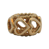 Pandora Retired Rare Solid 14kt Yellow Gold Lucky In Love Hearts Spacer Charm