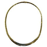 Vintage Solid 18kt 750 Yellow Gold 60g Princess Cut Emerald, Diamond, and Sapphire Collar 16" Necklace