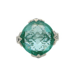 Judith Ripka 925 Sterling Silver Large Lab Spinel and CZ Cocktail Statement Ring