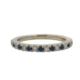 Vera Wang Love Solid 14kt White Gold Diamond and Sapphire Band Ring Size 5.25